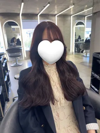 ロング カラー 韓国/ミディアム/ くびれヘア/ユズキのヘアスタイル