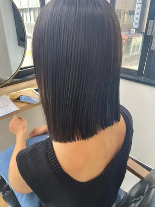 ミディアム カラー 田中 あやなのヘアスタイル