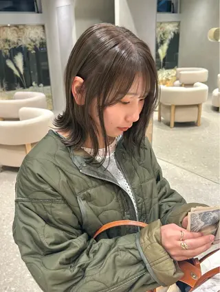 ミディアム カラー Luce横浜店所属・yuu 🪴 透明感 カラー/メンズパーマのヘアスタイル