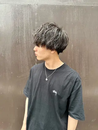 ミディアム カラー パーマ メンズ 平内 賢人のヘアスタイル