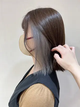 ミディアム カラー KANA/ボブ/ インナーカラー/艶髪のヘアスタイル