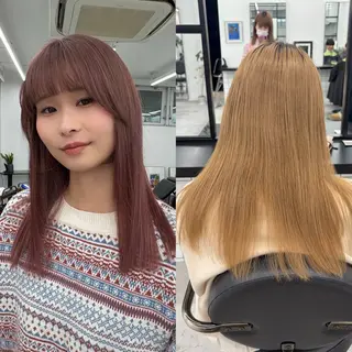 ロング カラー ❣️星野のあ❣️ 優しいダブルブリーチのヘアスタイル