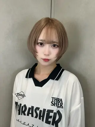 ショート ショート/ボブ/似 合わせ/顔周りカットのヘアスタイル