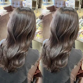 セミロング カラー 🤎韓国ヘア ベージュまゆか🤎のヘアスタイル