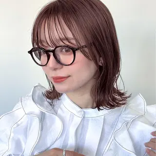 ミディアム カラー 梅田美容室 山崎海波のヘアスタイル