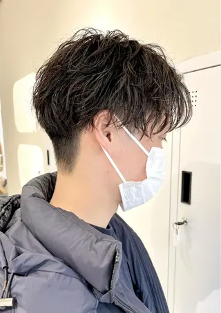 ミディアム パーマ メンズ LAGRECE大阪梅田店所属・美髪矯正・髪質改善 【中村吉孝】のヘアスタイル
