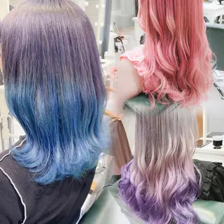 ロング カラー 𝐍𝐚𝐧𝐚{ 原宿/ハイトーン🫧のヘアスタイル