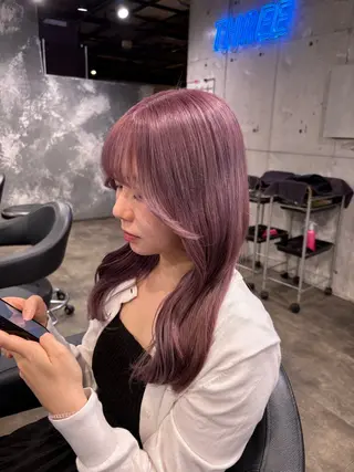 ロング カラー ハイトーンブロンド 横浜💞ミオのヘアスタイル