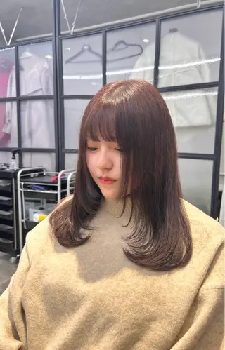 ミディアム カラー 韓国×髪質改善カラー 💎hinaのヘアスタイル