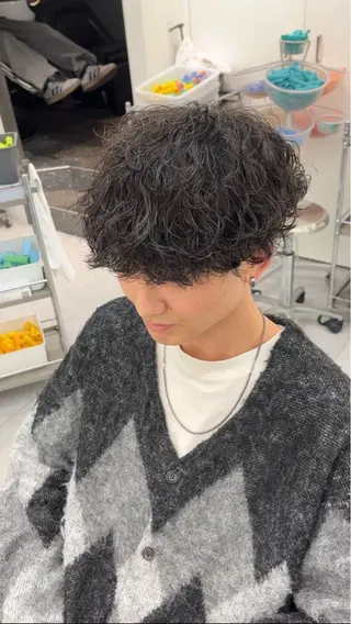 パーマ メンズ メンズ専門/パーマ 特化/栄/北出瑞貴のヘアスタイル