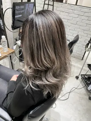 セミロング カラー ヘアアレンジ キッズ バレイヤージュ🌱 渡邉悟🌱のヘアスタイル