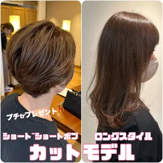 ショート 韓国風ﾊﾟｰﾏ❁﻿ fu-ka❁艶ｶﾗｰのヘアスタイル