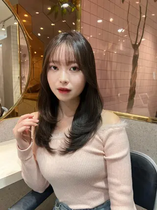 セミロング 🎀しゅな/韓国 レイヤー/透明感♡のヘアスタイル