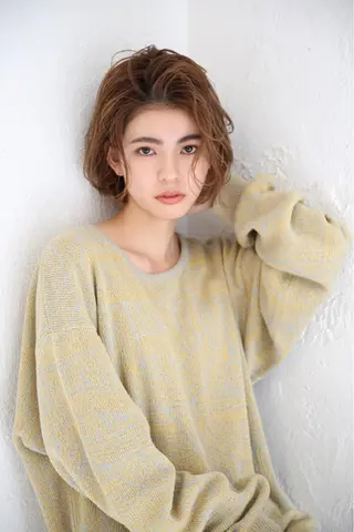 ショート 髪質改善ストレート、 カラー清野雄大のヘアスタイル