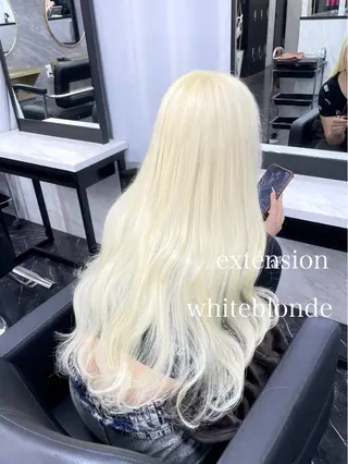 ロング カラー エクステ🩵ブリーチ 韓国ヘア🩵KAEのヘアスタイル