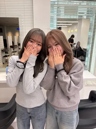 カラー beige🤎ダブル カラー/レイヤー🧸のヘアスタイル