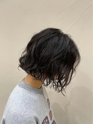 ミディアム パーマ ババ タケルのヘアスタイル