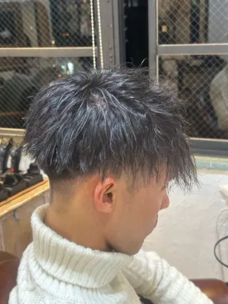 ショート パーマ メンズ スパイキー/ ピンパーマ/緑川雄也のヘアスタイル