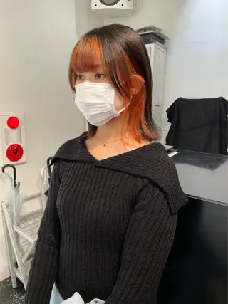 ミディアム カラー パーマ ヘアアレンジ キッズ ネイル マツエク・マツパ アイブロウ 艶ハイトーン/ヘア アレンジAYAKAのヘアスタイル