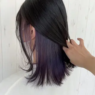 ミディアム カラー ボブ/透明感カラー 永田真穂のヘアスタイル