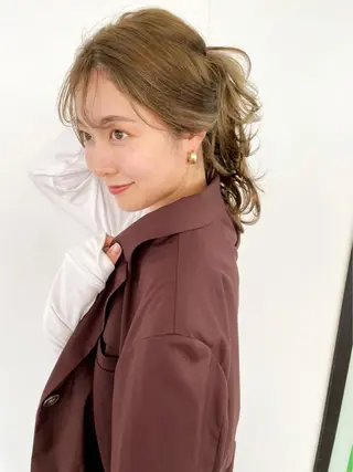 セミロング カラー ヘアアレンジ cecil hair 難波店所属・髪質改善透明感カラー /SHOGO☀️のヘアスタイル