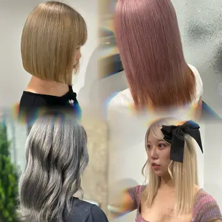 セミロング Yuzu️🫧AO/ ハイトーン／韓国ヘアのヘアスタイル