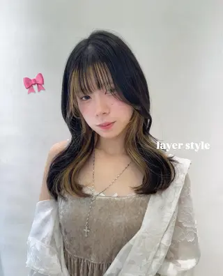 セミロング カラー ParveMix 🌝🫧山本 玲南のヘアスタイル