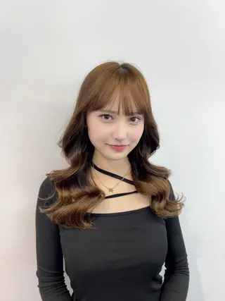 ロング カラー ❤︎韓国レイヤー/透 明感カラー/目黒のヘアスタイル