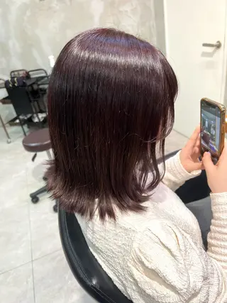 ミディアム カラー _WHITE+ 南海難波店所属・水素カラー/ 髪質改善水素/そらねのヘアスタイル