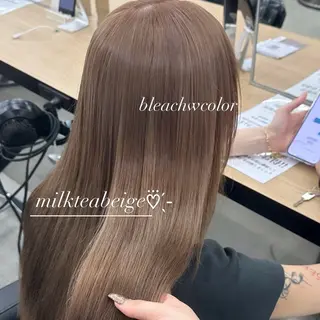 ロング カラー NAMI🤎ブラウン &ミルクティー🤍のヘアスタイル