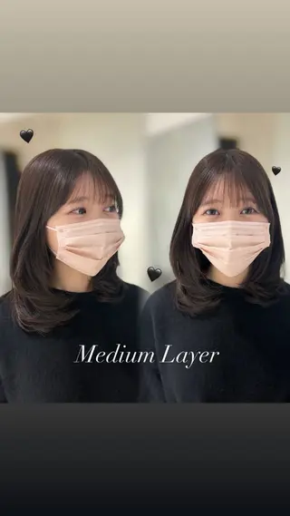 ミディアム 髪質改善♡ 保坂汐音のヘアスタイル