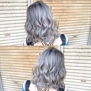 ミディアム ならざきつぐみ /天王寺/ハイトーンのヘアスタイル