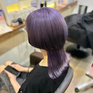 ミディアム 🎀ハイトーン/ 艶カラー/夕月🎀のヘアスタイル