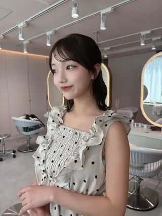 ミディアム カラー ヘアアレンジ sand 池袋所属・sand🎀 似合わせカット♡桃花のヘアスタイル