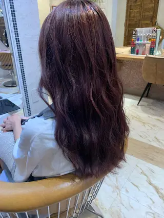 ロング 川井麻由🎀アイドル 量産🎀ピンクカラーのヘアスタイル