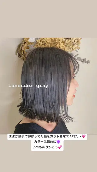 ショート カラー Blue 髪質改善 💎松藤 莉奈のヘアスタイル