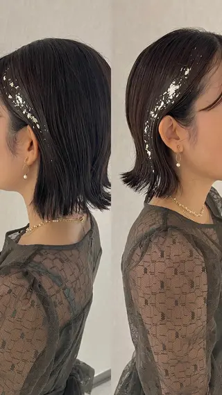 ミディアム ヘアアレンジ ノイシキ サキのヘアスタイル