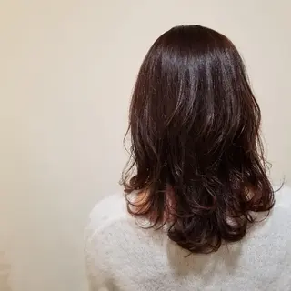 ミディアム カラー salowin渋谷kitaya park前所属・RIKA韓国ヘア/く びれヘア/上品カラーのヘアスタイル