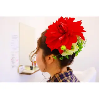 セミロング カラー ヘアアレンジ SHO担当髪質改善 東加古川アーティブのヘアスタイル