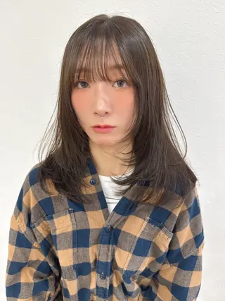 セミロング カラー 原田 健斗のヘアスタイル