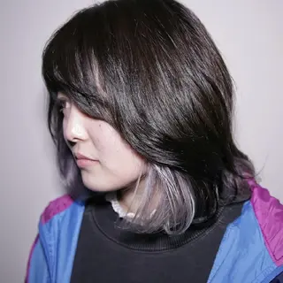 ミディアム カラー 艶髪✨ハイトーン ✨ホワイト✨北宗一郎のヘアスタイル