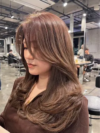 セミロング カラー 🤍ベージュ/透明感 韓国ヘア/まりん🤍のヘアスタイル