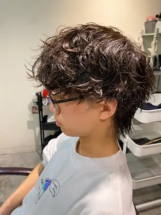 パーマ メンズ パーマ特化/フェザー パーマシャドウ/真生のヘアスタイル