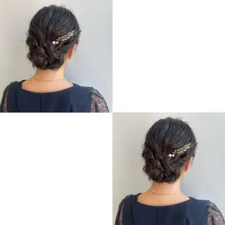 セミロング ヘアアレンジ 青沼夏未/オリーブ/ 寒色カラーのヘアスタイル