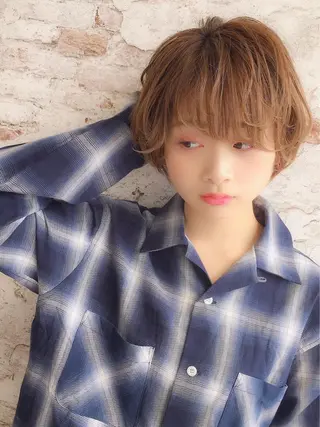 ショート カラー ヘアアレンジ 當間 大知のヘアスタイル