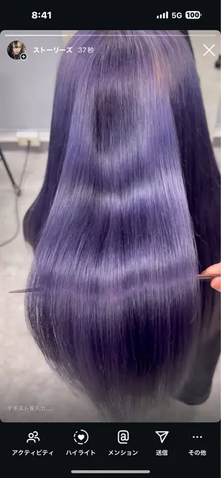 ロング カラー ヘアアレンジ 赤み消しブラウン プロ🐿けんご🐿のヘアスタイル