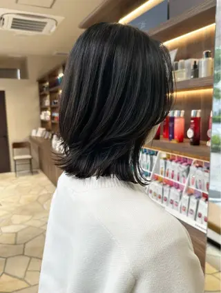 ミディアム カラー GIEN Smart Salon by milbon 西宮ガーデンズ　プラス所属・隈部 翼のヘアスタイル
