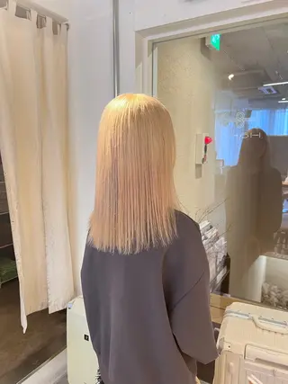 セミロング カラー かとう りなのヘアスタイル