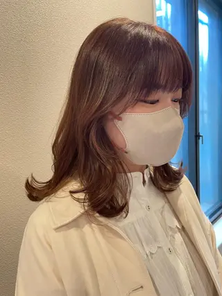 ミディアム アンニュイヘア/ 顔周りカット/眞弓萌のヘアスタイル