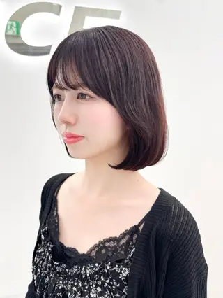 ミディアム カラー ヘアアレンジ 盛れる韓国ボブ🤍 縮毛矯正🤍ひかりのヘアスタイル
